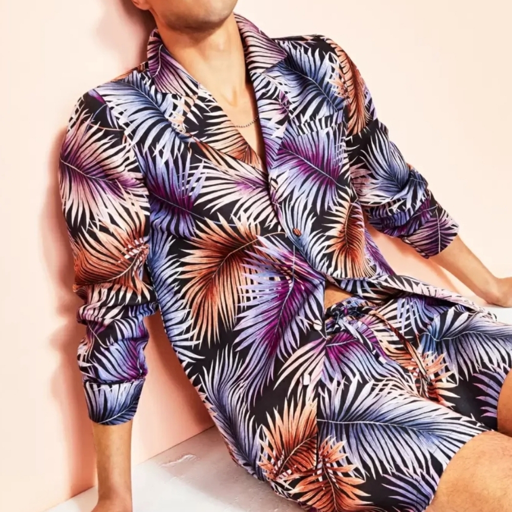NWT Royalty by Maluma Palm Button Shirt